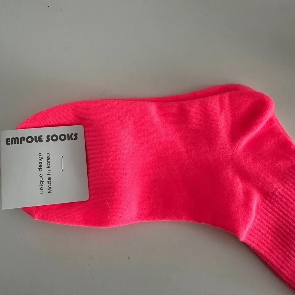Y2K Socks -Smiley Face- Fluorescent Pink- Made in Korea- Emoji